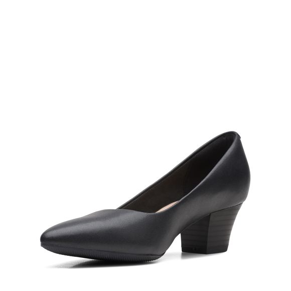 CLARKS WOMEN'S TERESA STEP PUMP, BLACK LEATHER, 9 WIDE - Picture 6 of 6